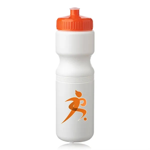 White-Orange color option for 28 Oz. Plastic Water Bottles With Push Cap