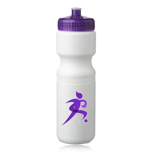 White-Purple color option for 28 Oz. Plastic Water Bottles With Push Cap