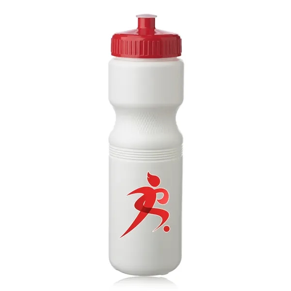 White-Red color option for 28 Oz. Plastic Water Bottles With Push Cap