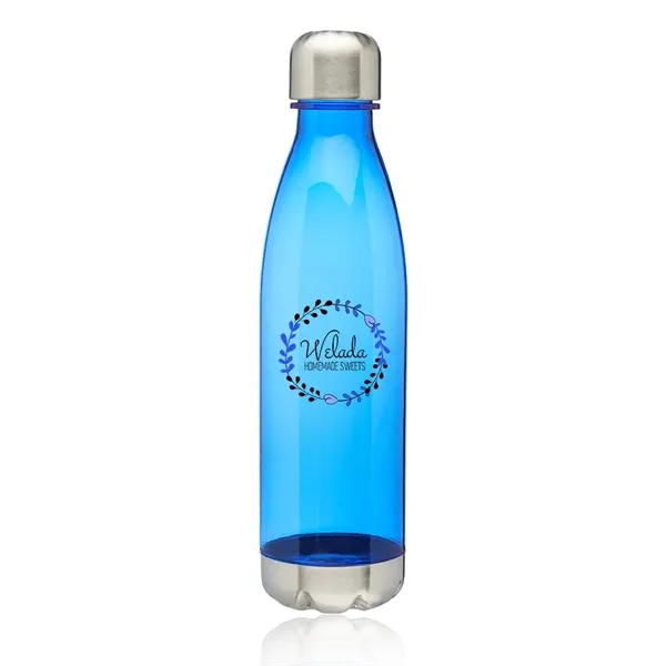 Blue color option for 25 Oz. Levian Plastic Cola Shaped Water Bottles