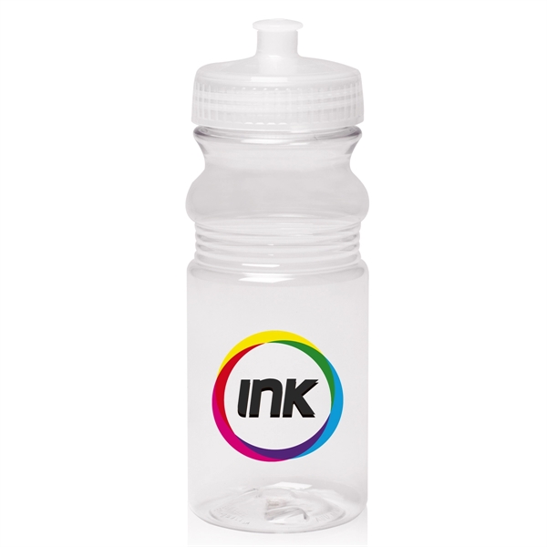 Clear color option for 20 Oz. Push Cap Bike Water Bottles