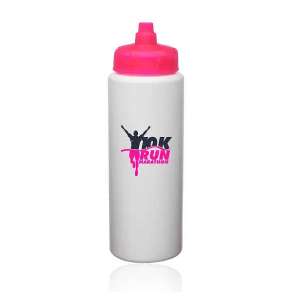 Neon Pink color option for 32 Oz. Hdpe Plastic Water Bottles With Quick Shot Lid