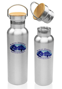 Photo of 20 Oz. Wood Top Stainless Steel Water Bottles