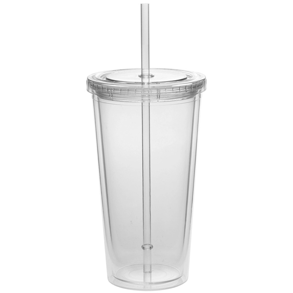 Clear color option for 20 Oz. Double Wall Acrylic Tumblers With Straws