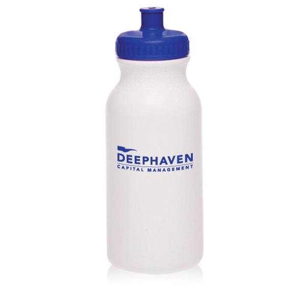 White-Blue color option for 20 Oz. White Water Bottles With Push Cap