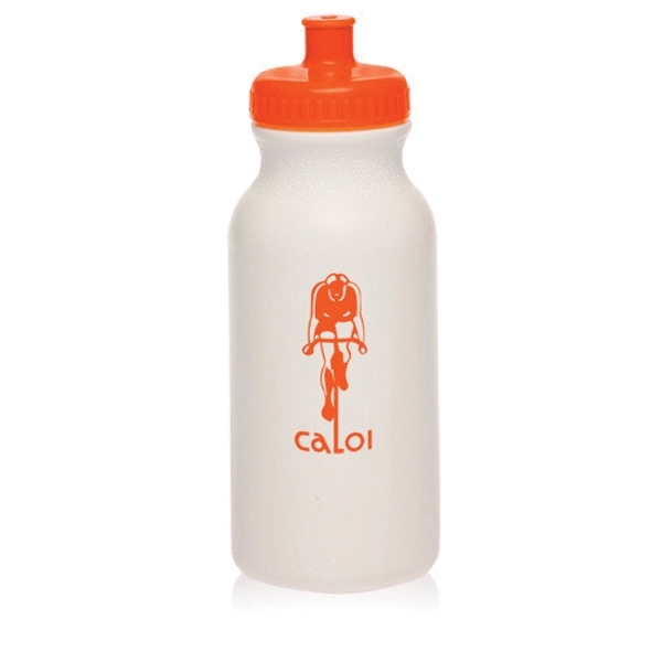 White-Orange color option for 20 Oz. White Water Bottles With Push Cap