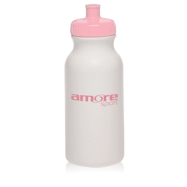 White-Pink color option for 20 Oz. White Water Bottles With Push Cap