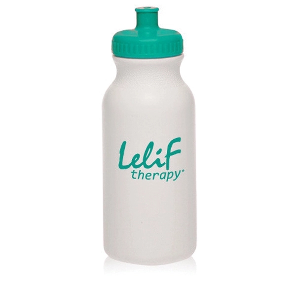 White-Teal color option for 20 Oz. White Water Bottles With Push Cap