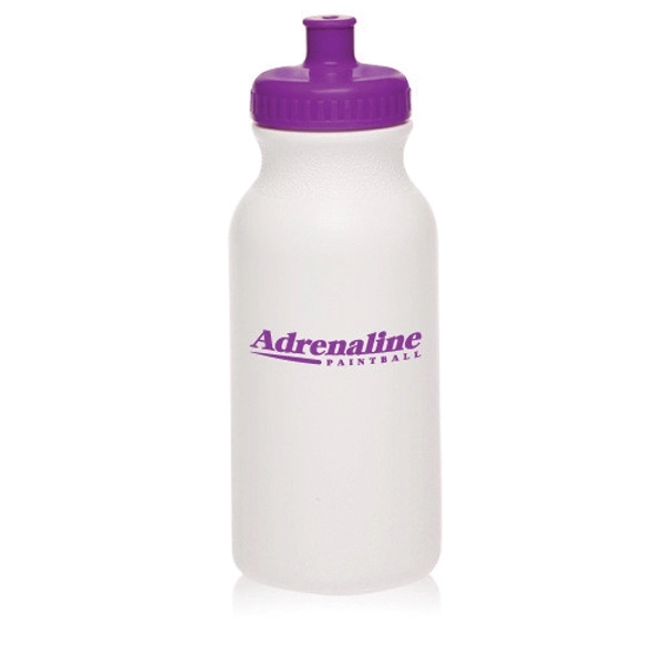 White-Violet color option for 20 Oz. White Water Bottles With Push Cap