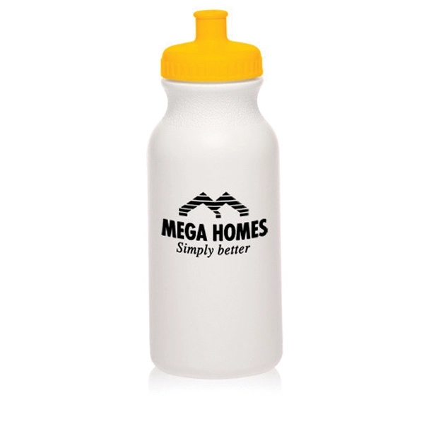 White-Yellow color option for 20 Oz. White Water Bottles With Push Cap