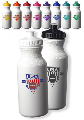 Photo of 20 Oz. White Water Bottles With Push Cap