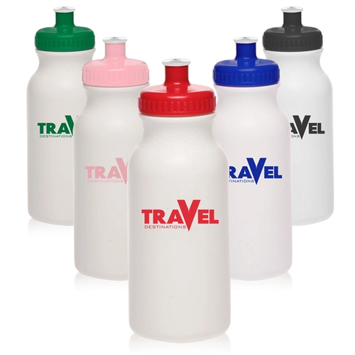 Main photo of 20 Oz. White Water Bottles With Push Cap