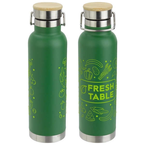 Medium Green color option for Cusano 22 Oz Vacuum Insulated Stainless Steel Bottle With Bamboo Cap