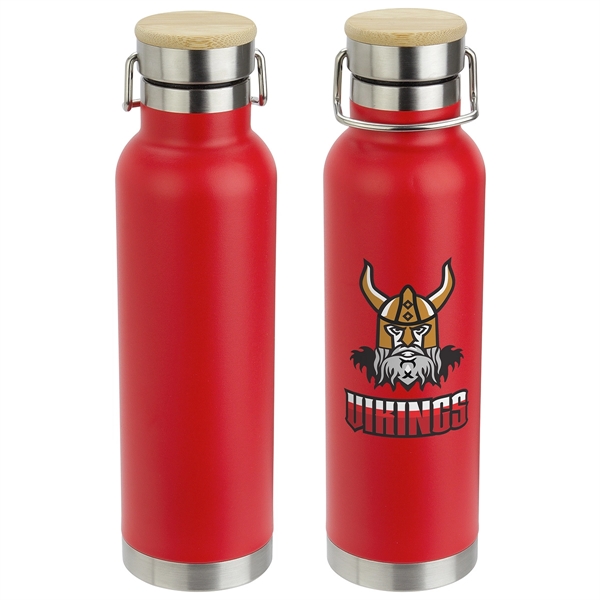 Medium Red color option for Cusano 22 Oz Vacuum Insulated Stainless Steel Bottle With Bamboo Cap