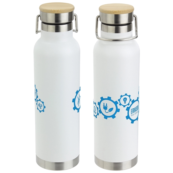 Medium White color option for Cusano 22 Oz Vacuum Insulated Stainless Steel Bottle With Bamboo Cap