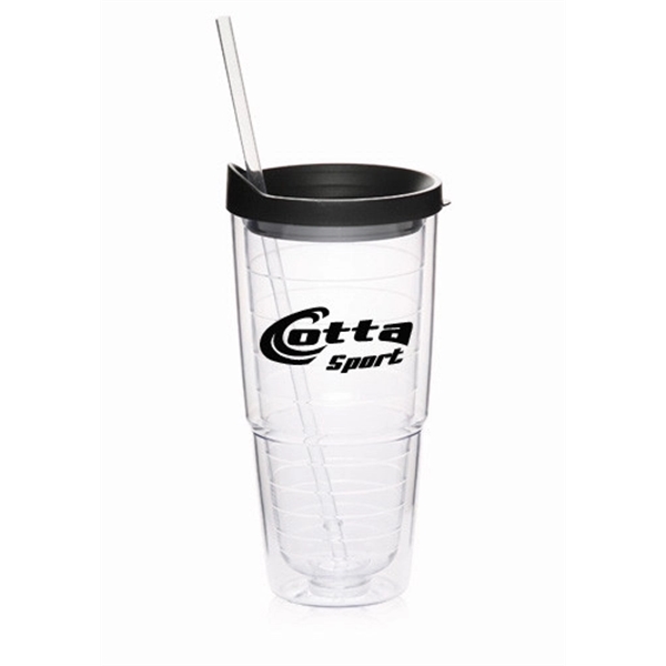 Clear-Black color option for 24 Oz. Double Wall Solid Clear Orbit  Acrylic Tumblers