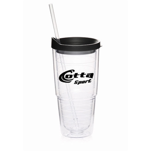 Photo of 24 Oz. Double Wall Solid Clear Orbit  Acrylic Tumblers