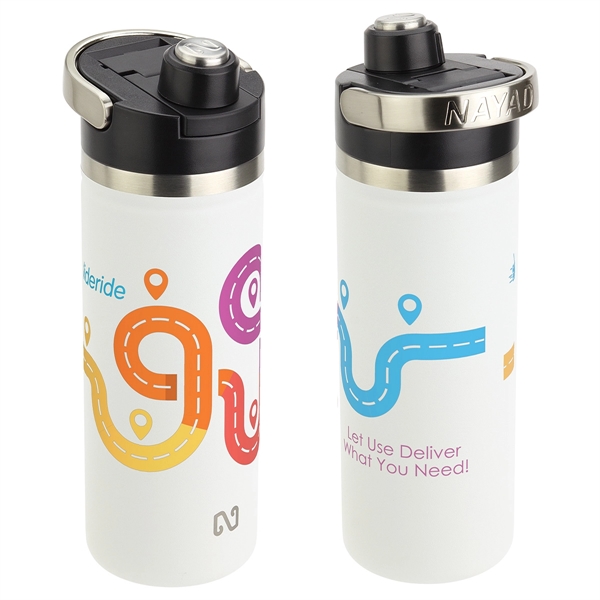 Medium White color option for Nayad™ Traveler 18 Oz Stainless Double Wall Bottle With Twist Top Spout