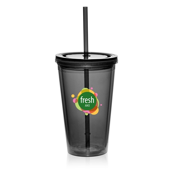 Charcoal color option for 16 Oz. Double Wall Acrylic Tumblers With Straws