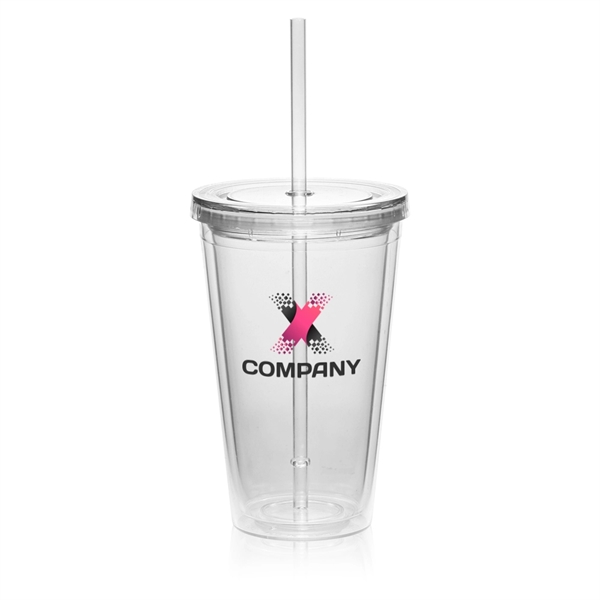 Clear color option for 16 Oz. Double Wall Acrylic Tumblers With Straws