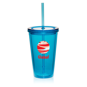 Photo of 16 Oz. Double Wall Acrylic Tumblers With Straws