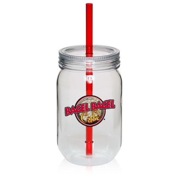 Red color option for 24 Oz. Single Wall Mason Jars