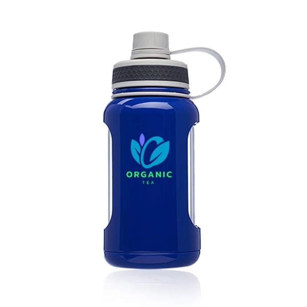 Blue color option for 22 Oz. Exhibition Glass Water Bottles With Silicone Sleeve