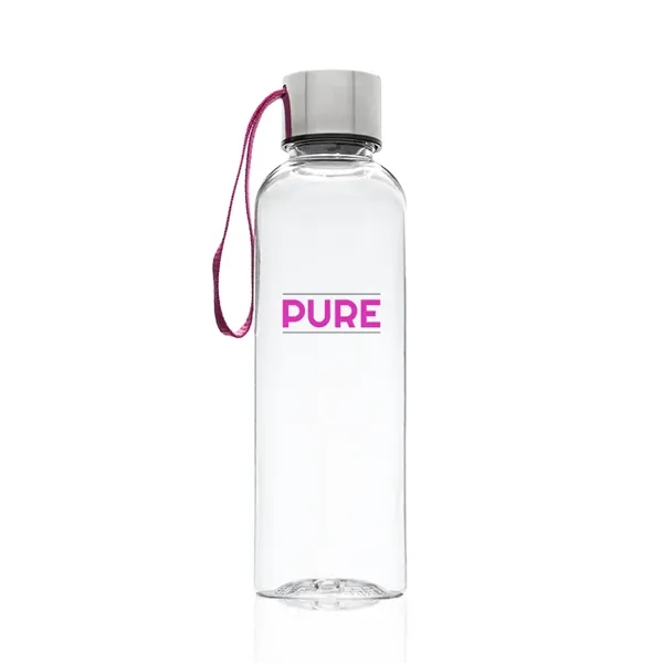 Clear-Pink color option for 17 Oz. Genie Plastic Water Bottle With Strap
