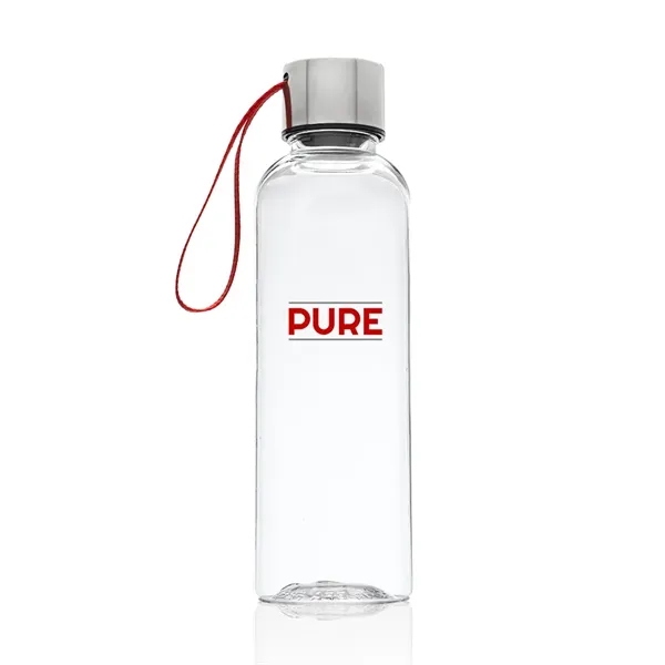 Clear-Red color option for 17 Oz. Genie Plastic Water Bottle With Strap