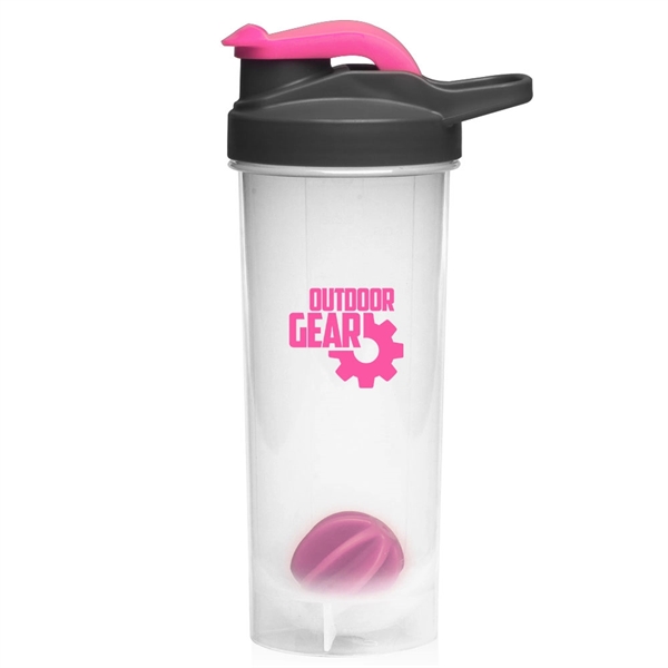 Bright Pink color option for 24 Oz. Plastic Shaker Bottles With Mixer
