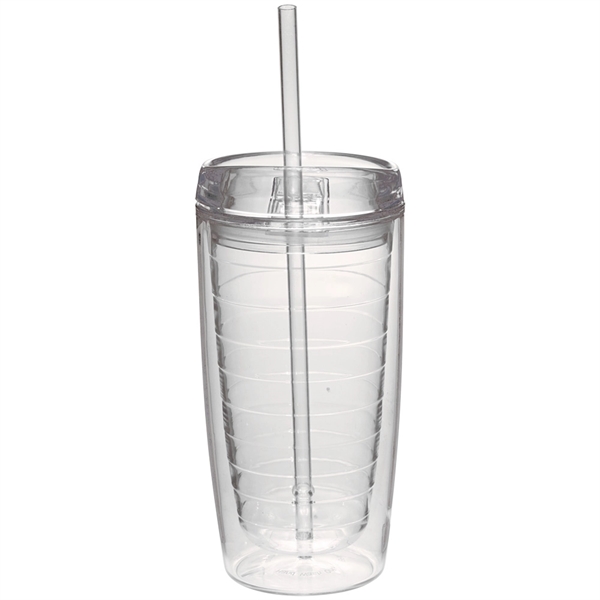 Clear color option for 16 Oz. Double Wall Acrylic Tumblers With Straw