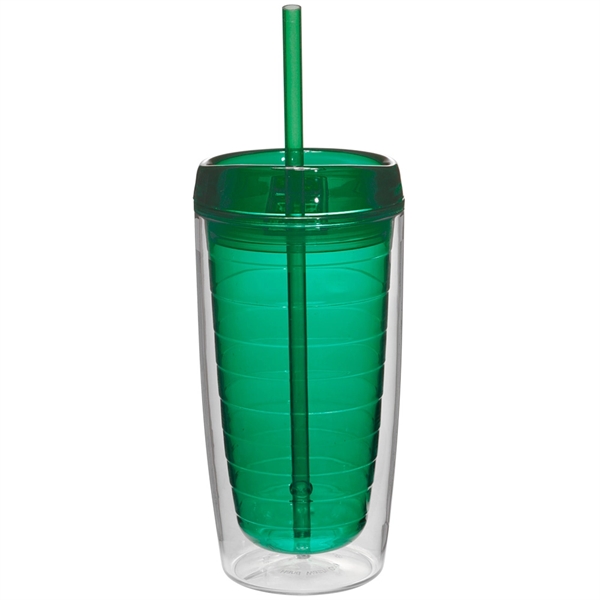 Green color option for 16 Oz. Double Wall Acrylic Tumblers With Straw