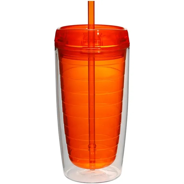 Orange color option for 16 Oz. Double Wall Acrylic Tumblers With Straw