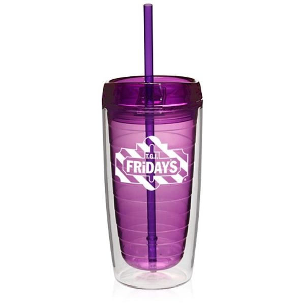 Purple color option for 16 Oz. Double Wall Acrylic Tumblers With Straw