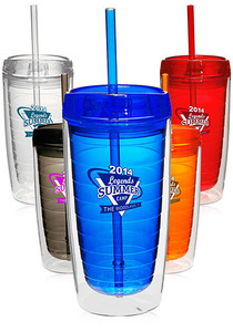 Photo of 16 Oz. Double Wall Acrylic Tumblers With Straw