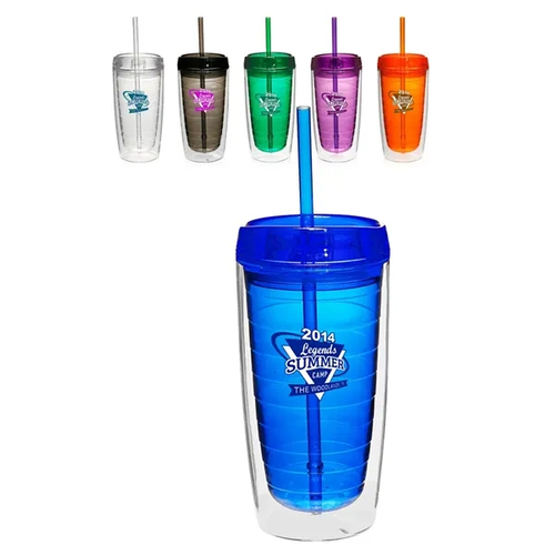 Main photo of 16 Oz. Double Wall Acrylic Tumblers With Straw
