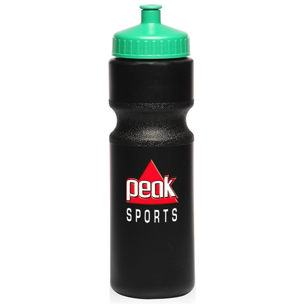Black color option for 28 Oz. Push Cap Plastic Water Bottles