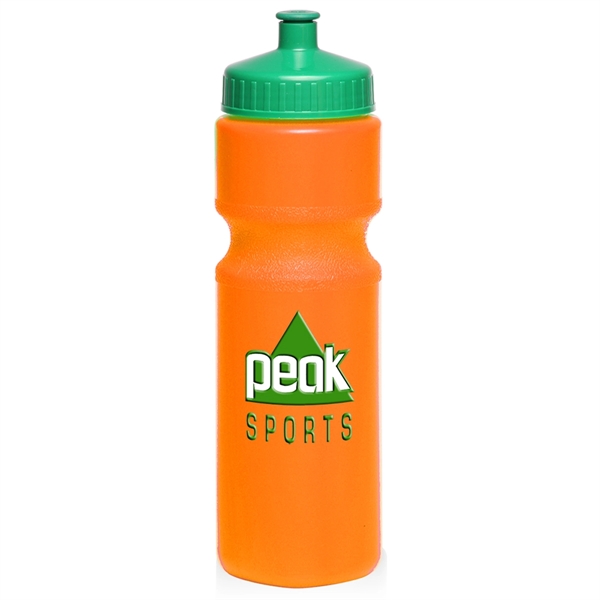 Orange color option for 28 Oz. Push Cap Plastic Water Bottles