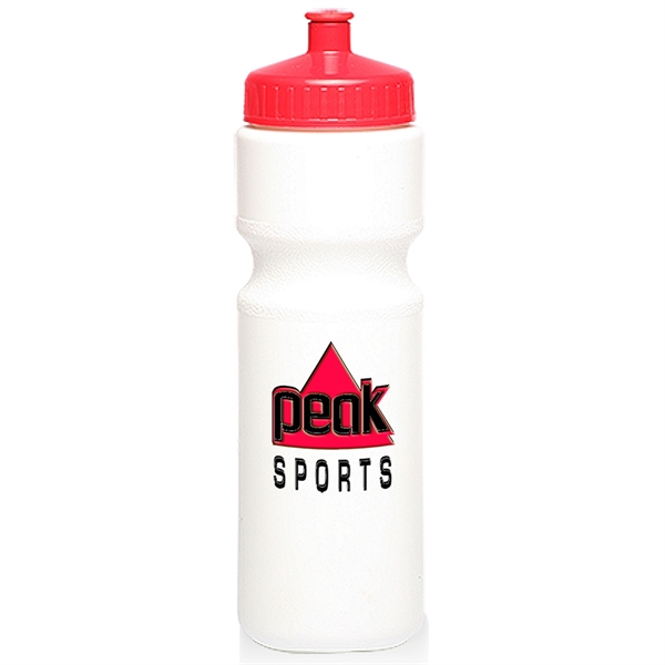 White color option for 28 Oz. Push Cap Plastic Water Bottles