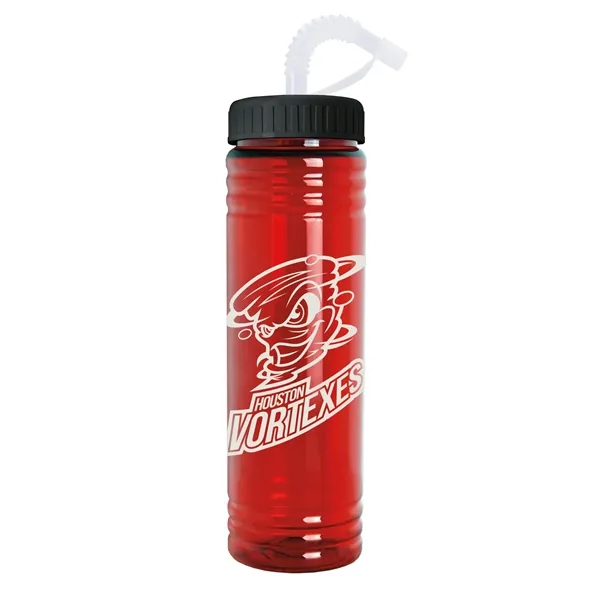 Translucent Red color option for Slim Fit Water Bottle With Straw Lid   24 Oz.