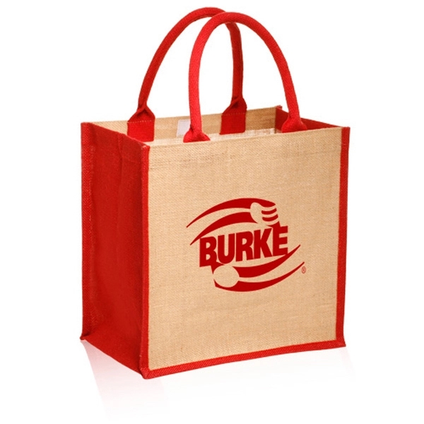 Natural-Red color option for Stylish Rope Handle Jute Bags