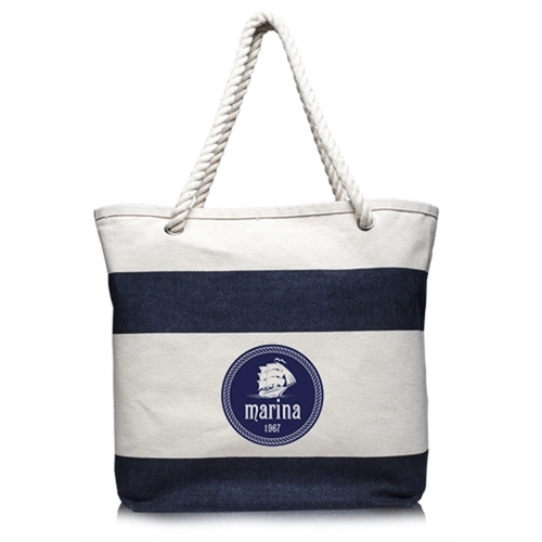Main photo of Striped Canvas Tote Bags With Rope Handles