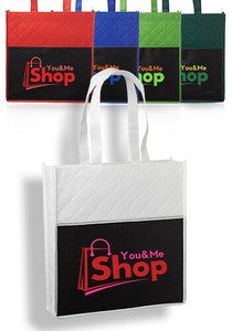 Photo of Reusable Quilted Pocket Grocery Tote Bags