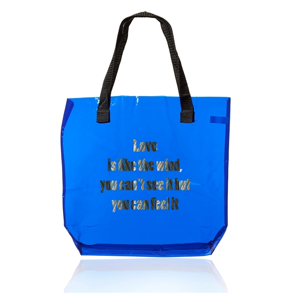 Blue color option for Savanna Clear Plastic Tote Bags