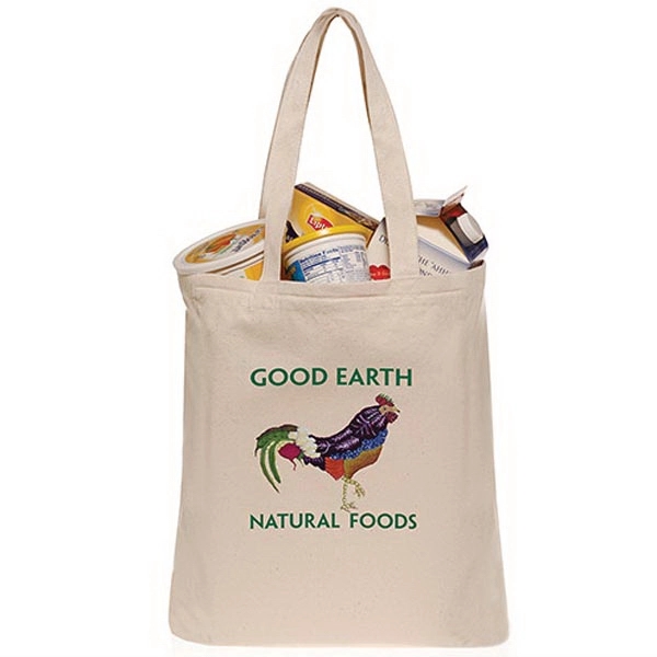 Natural color option for 10oz Canvas Grocery Bags With 22" Handles