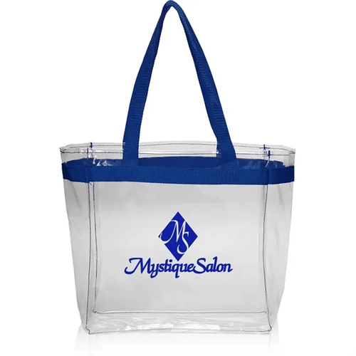 Main photo of Color Handles Clear Plastic Tote Bags