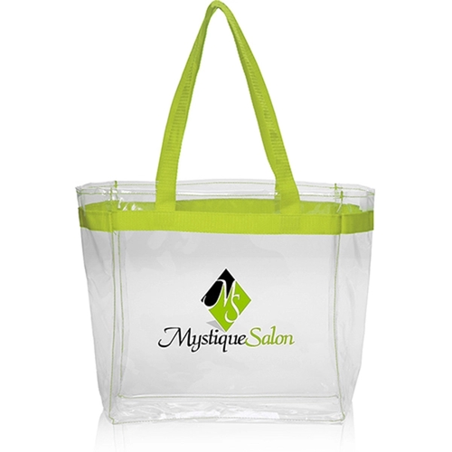 Main photo of Color Handles Clear Plastic Tote Bags