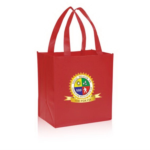 Red color option for Value Non Woven Grocery Tote Bags