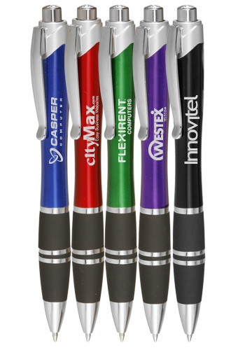Photo of Silver Accent Grip Plastic Pens