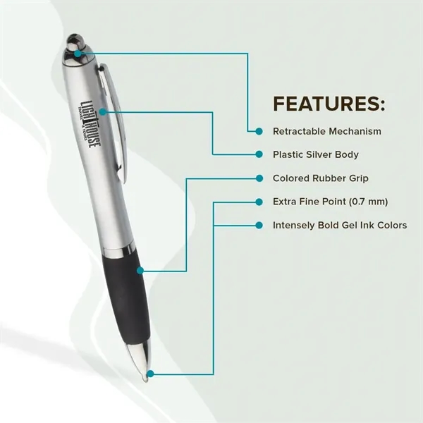 Silver-Black color option for Colored Grip Gel Pens